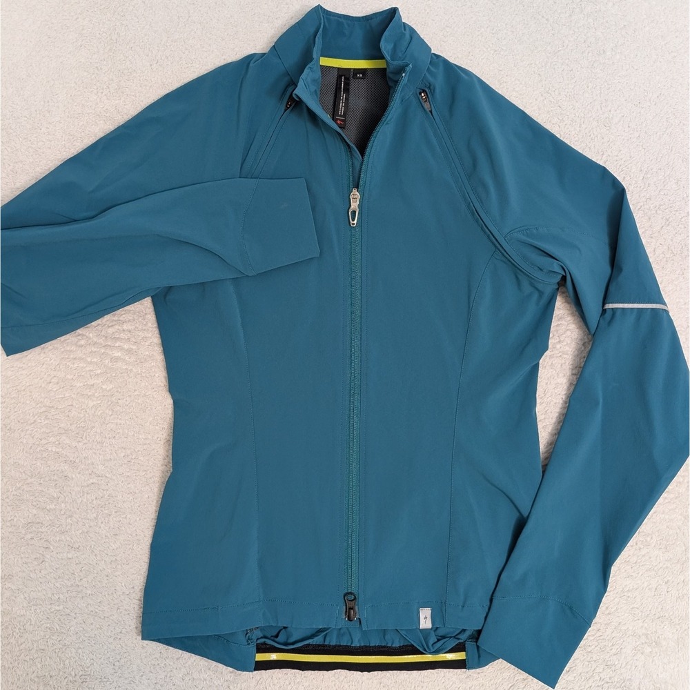 Specialized Women's Blue Green‎ Hybrid Deflect Jacket w/Removable Sleeves Sz XS